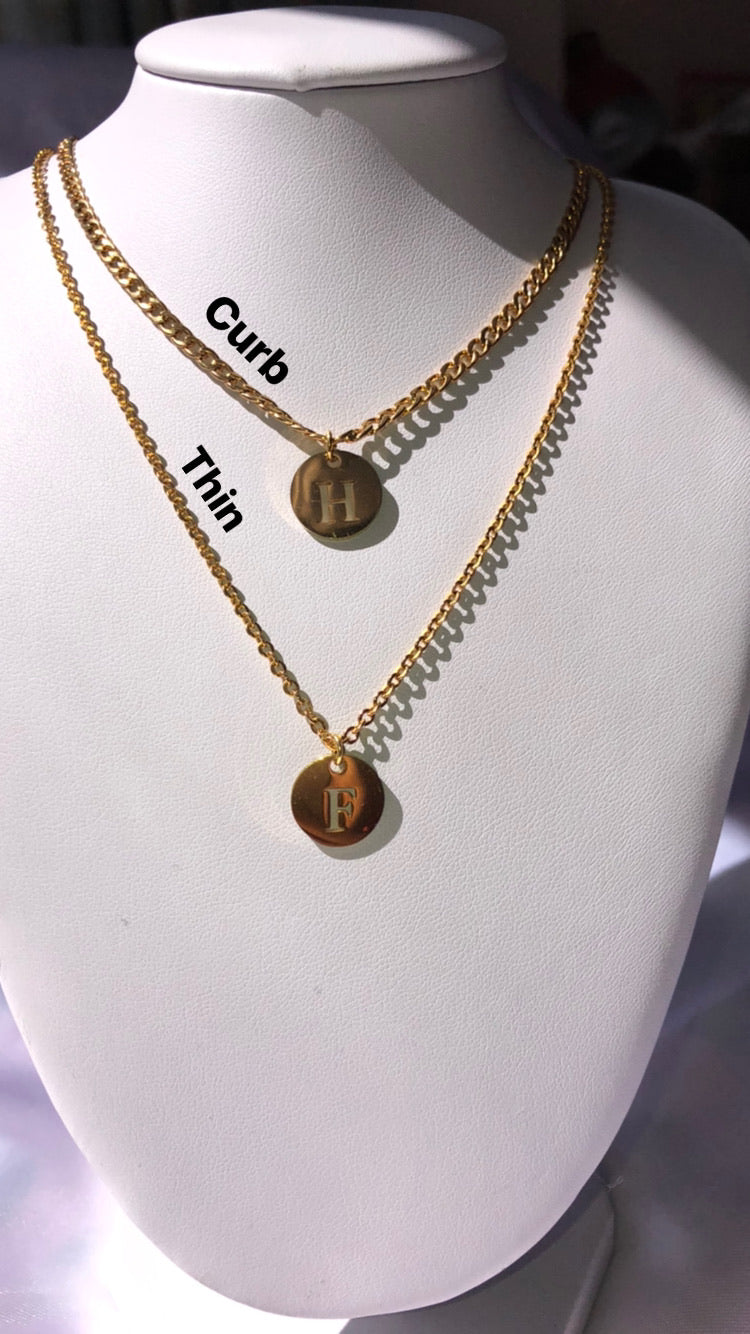 Circle letter necklace