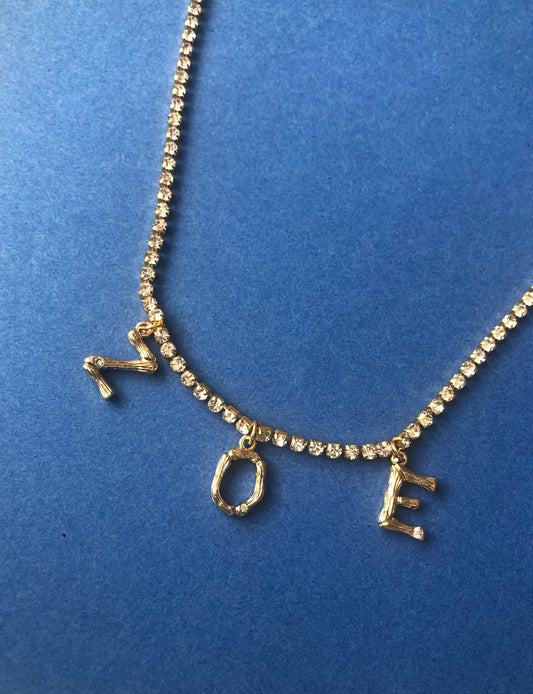 Bamboo name necklace