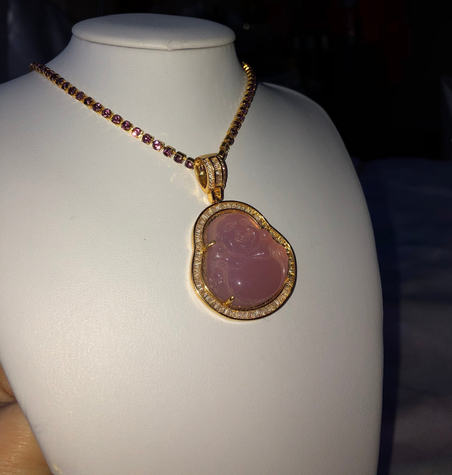 Rhinestone Buddha necklace