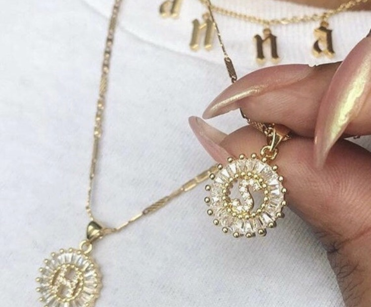 Round initial necklace