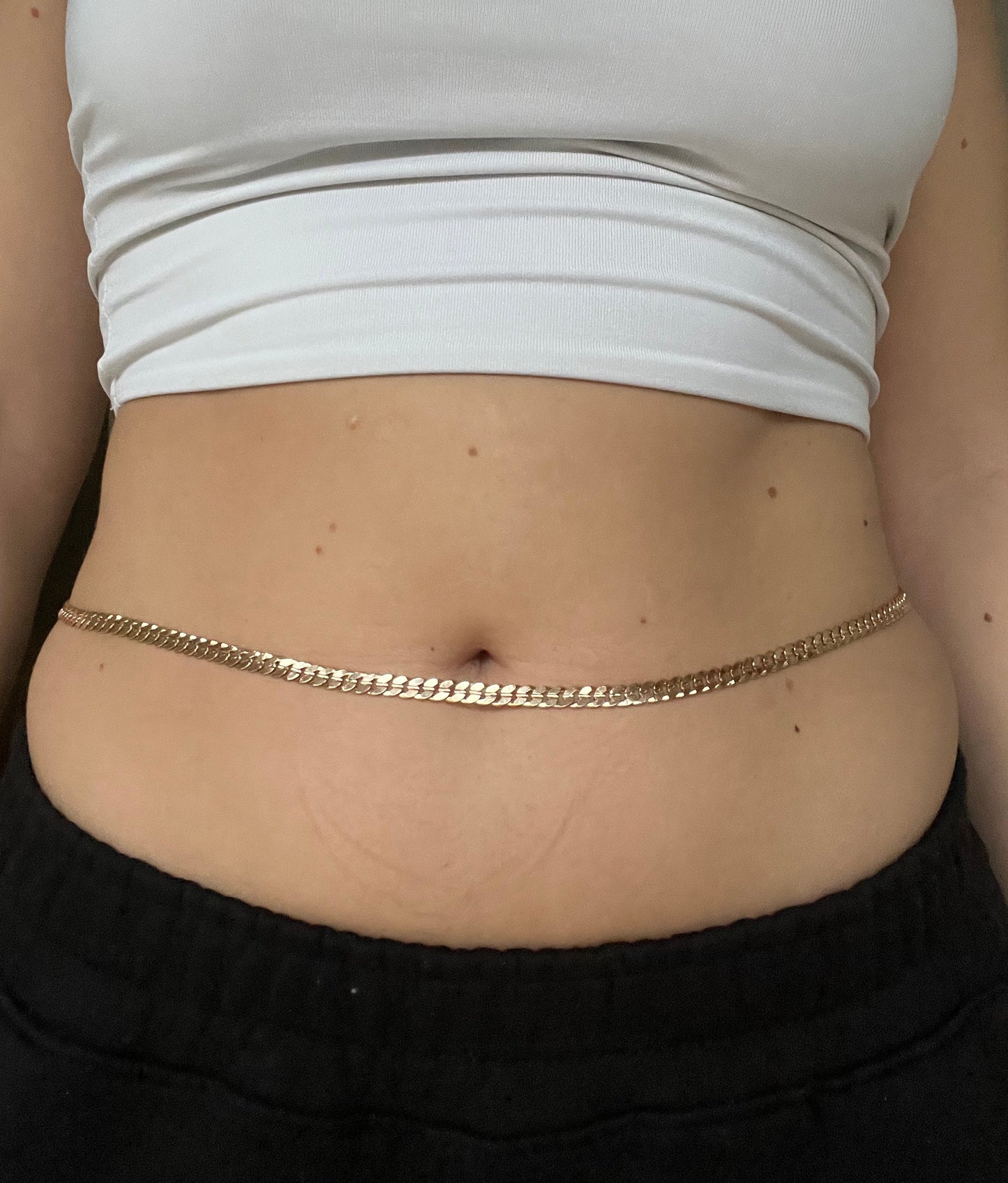 Cuban link belly chain