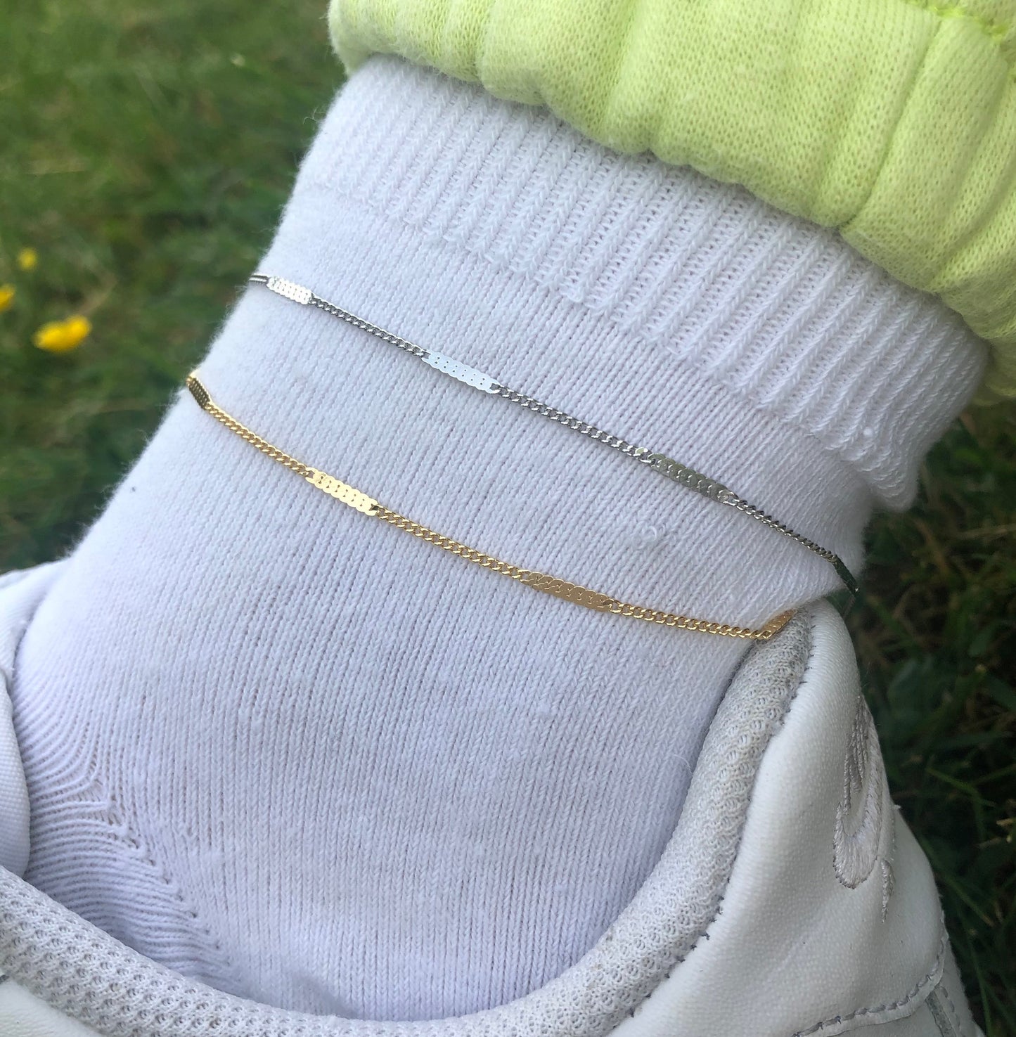 Pressed chain anklet