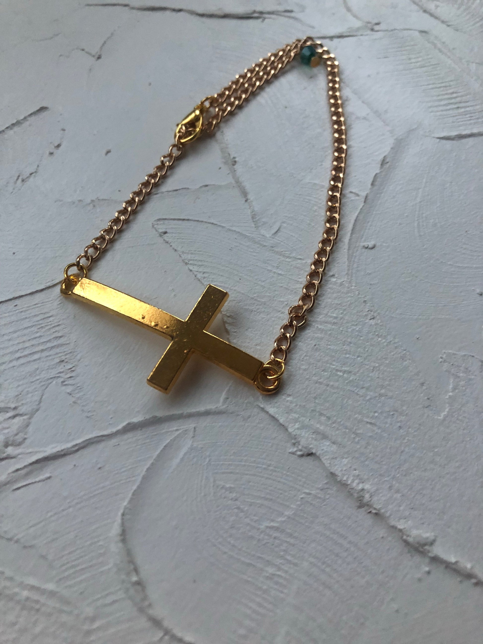 Gold cross anklet - Icegoldbyvee