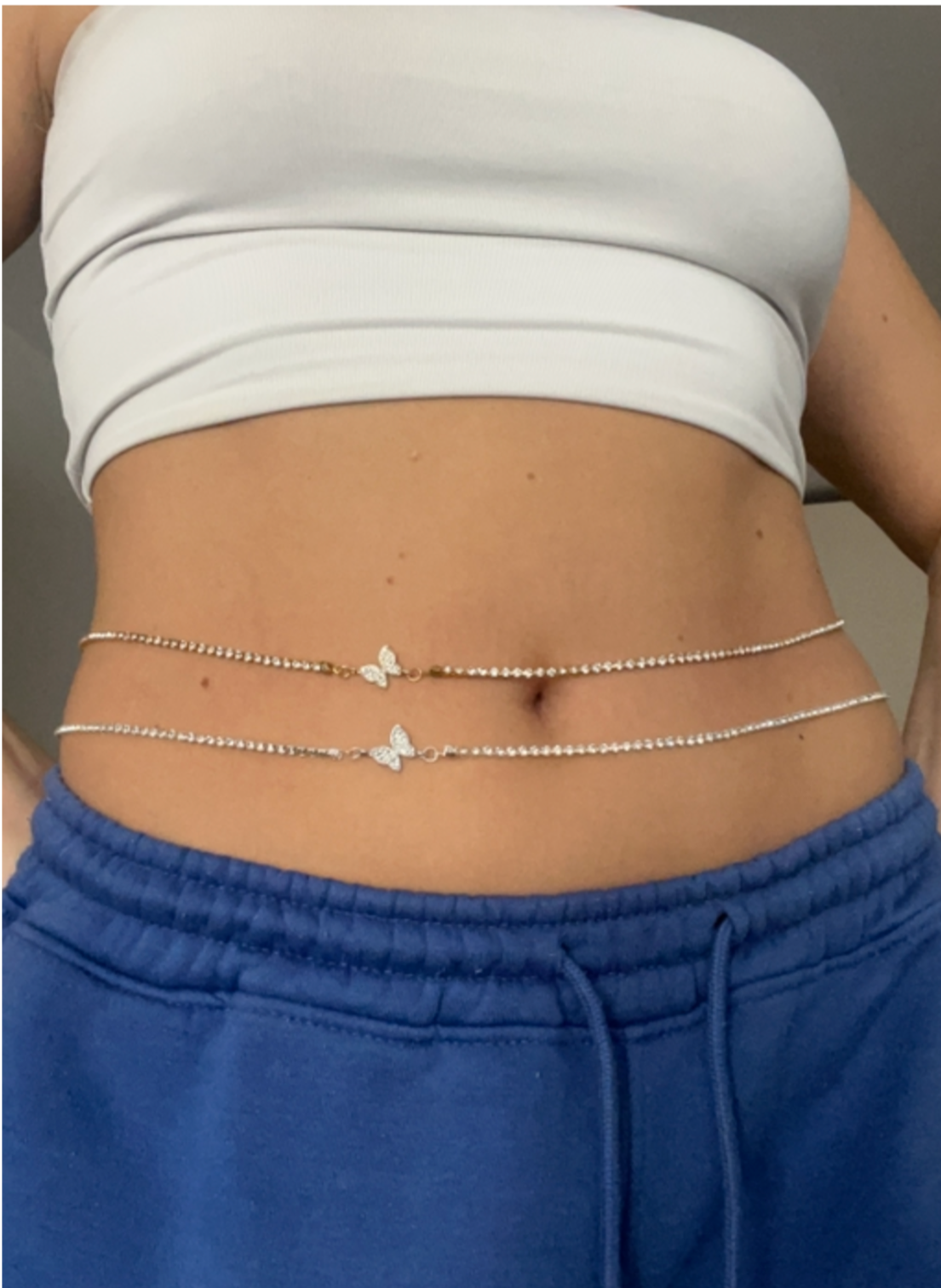 Dainty butterfly belly chain