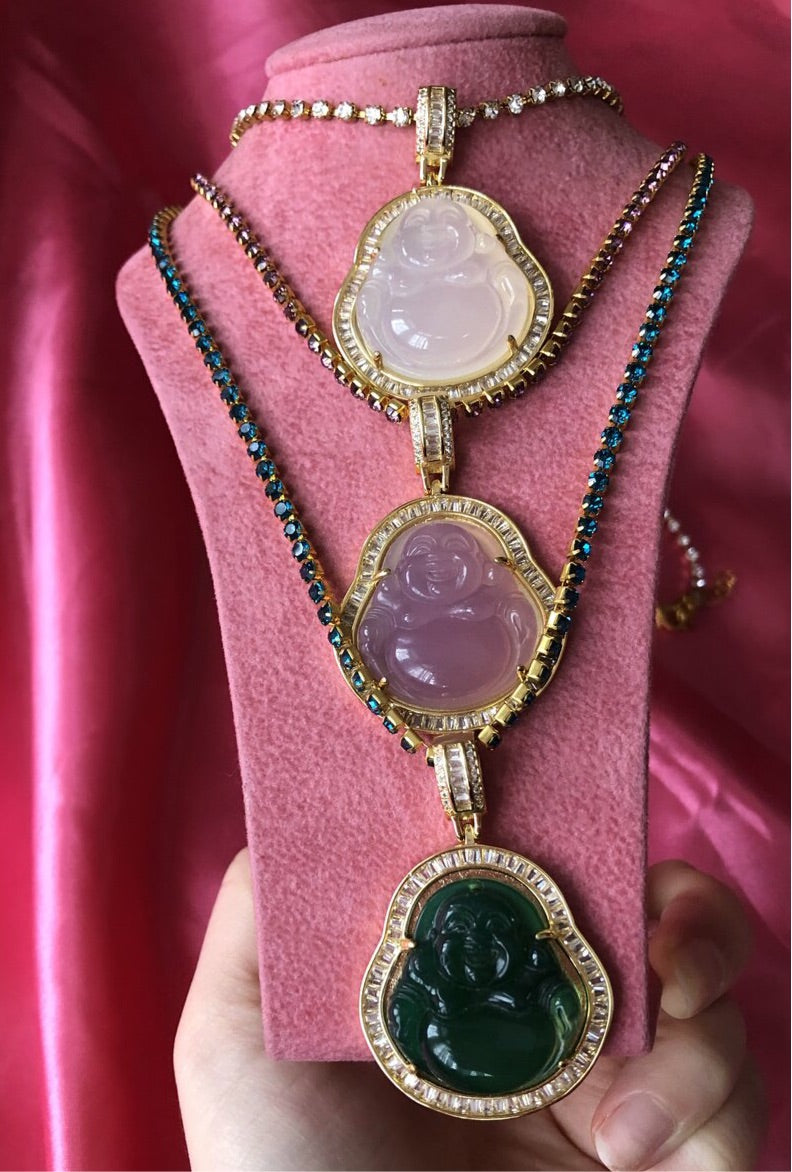 Rhinestone Buddha necklace