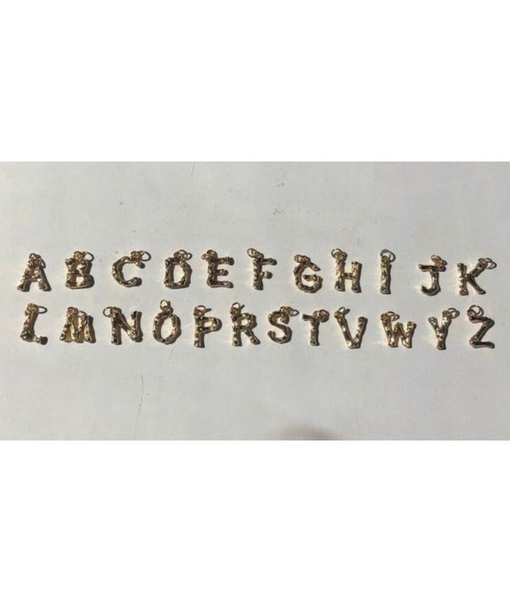 Rhinestone bamboo letter anklet