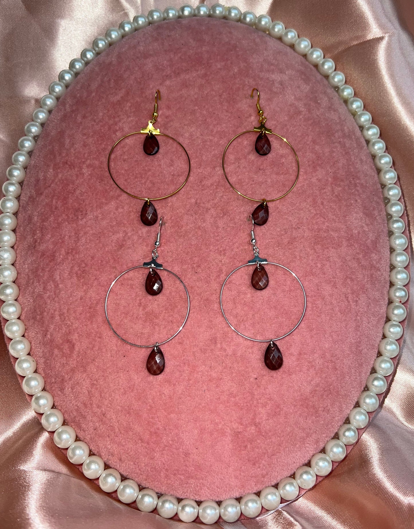 Black pendant hoops