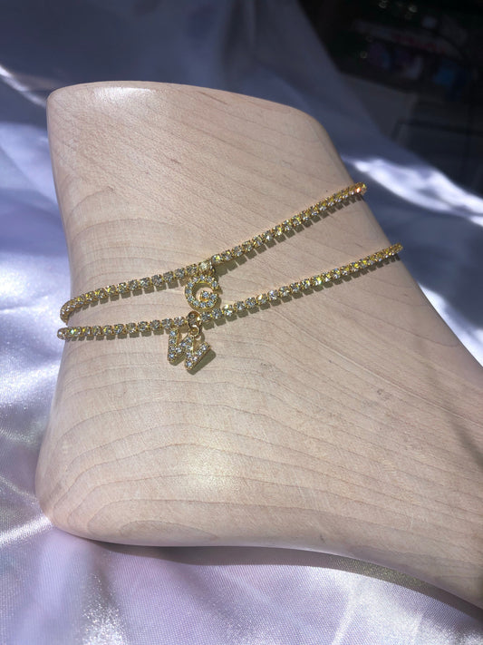 CZ letter anklet