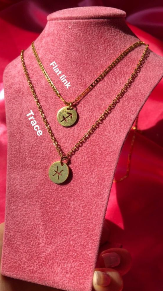 Circle zodiac sign necklace
