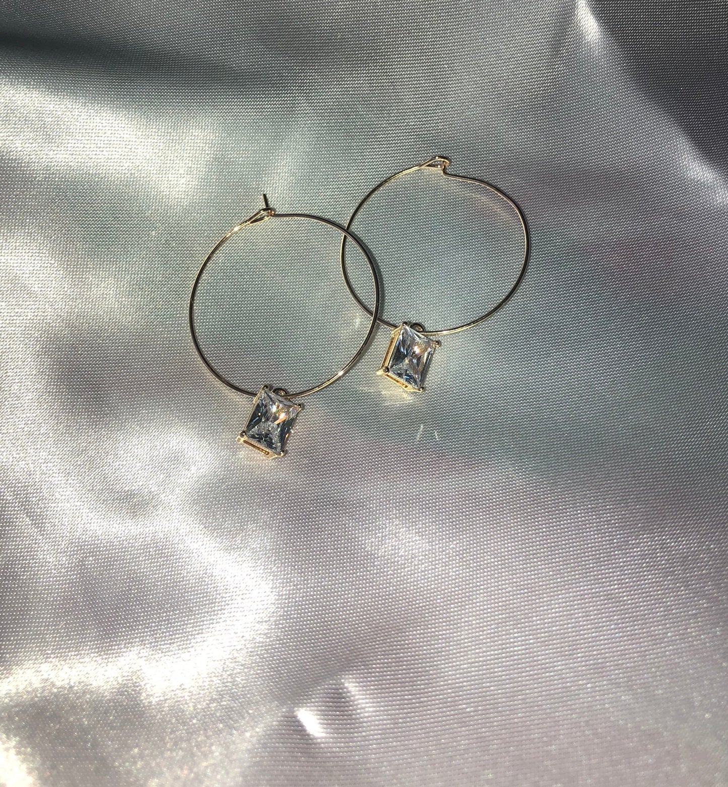Cz pendant hoops