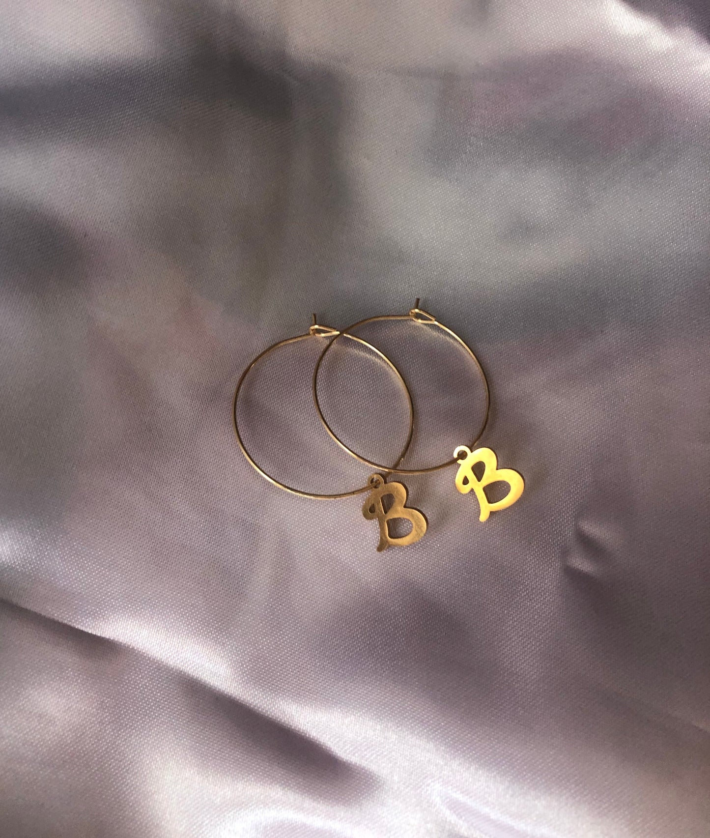 Charm letter hoops
