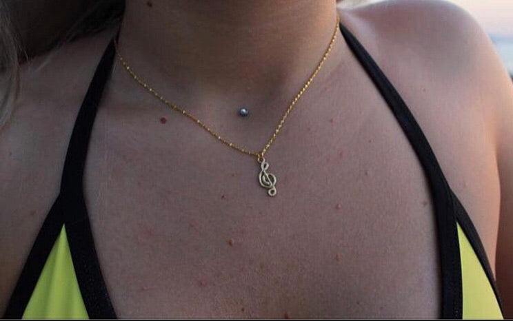Music note necklace - Icegoldbyvee