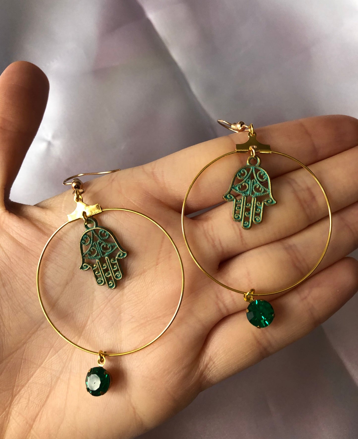 Crystal textured pendant earrings