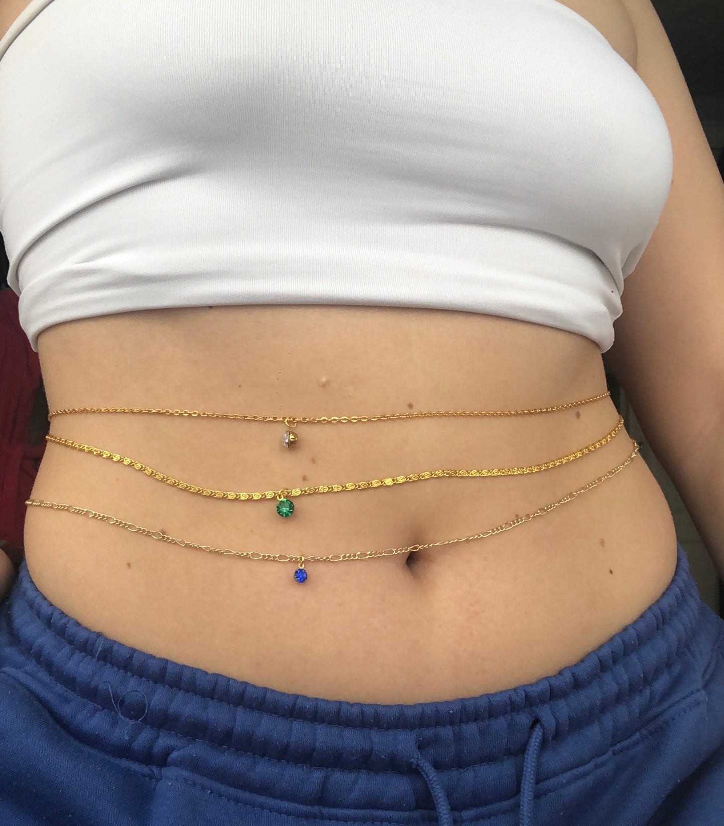 Icy belly chain