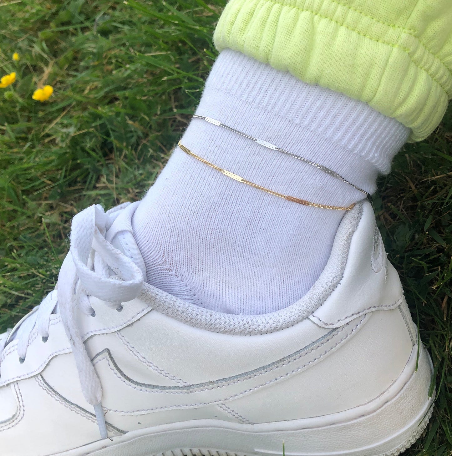 Pressed chain anklet