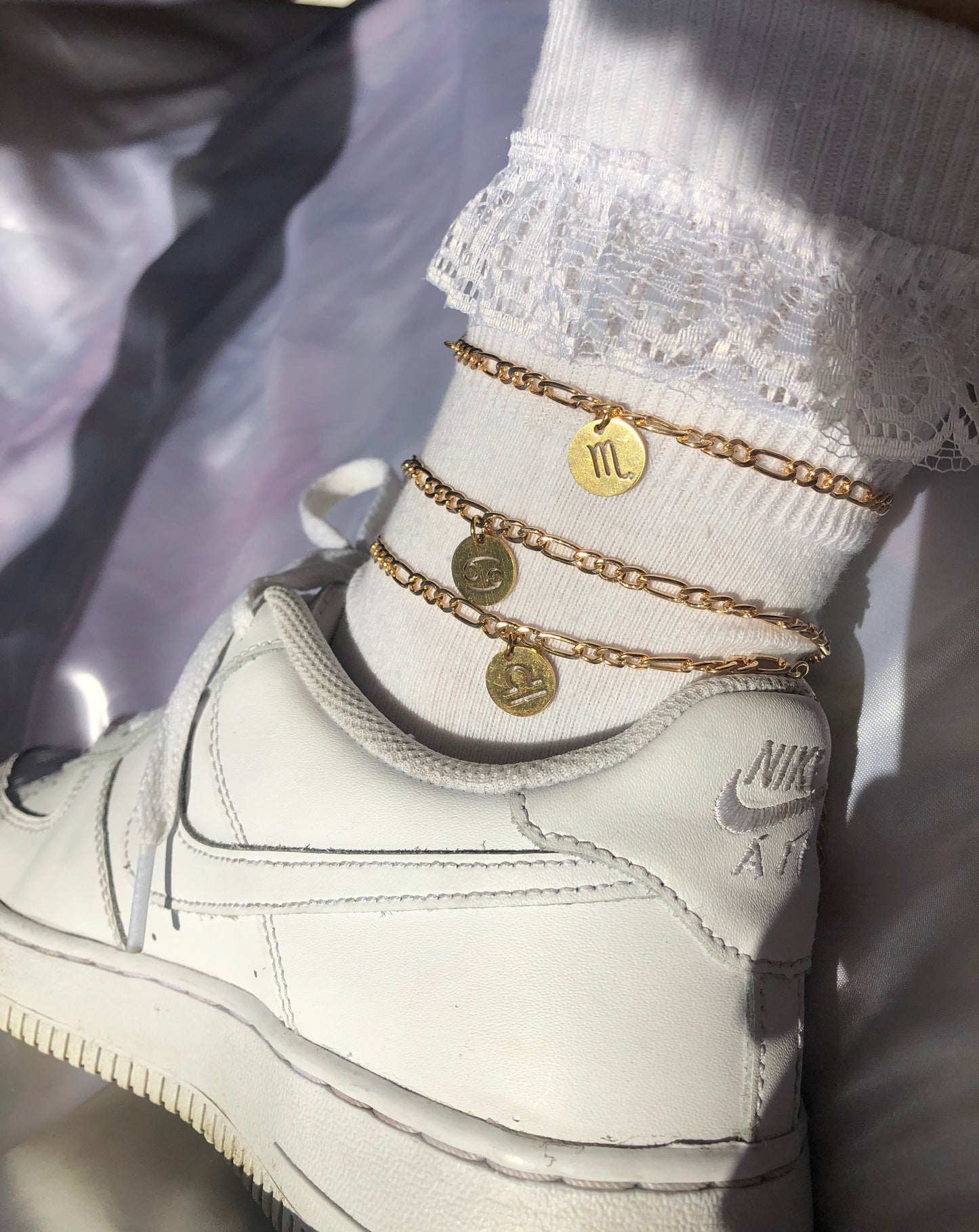 Circle zodiac anklet