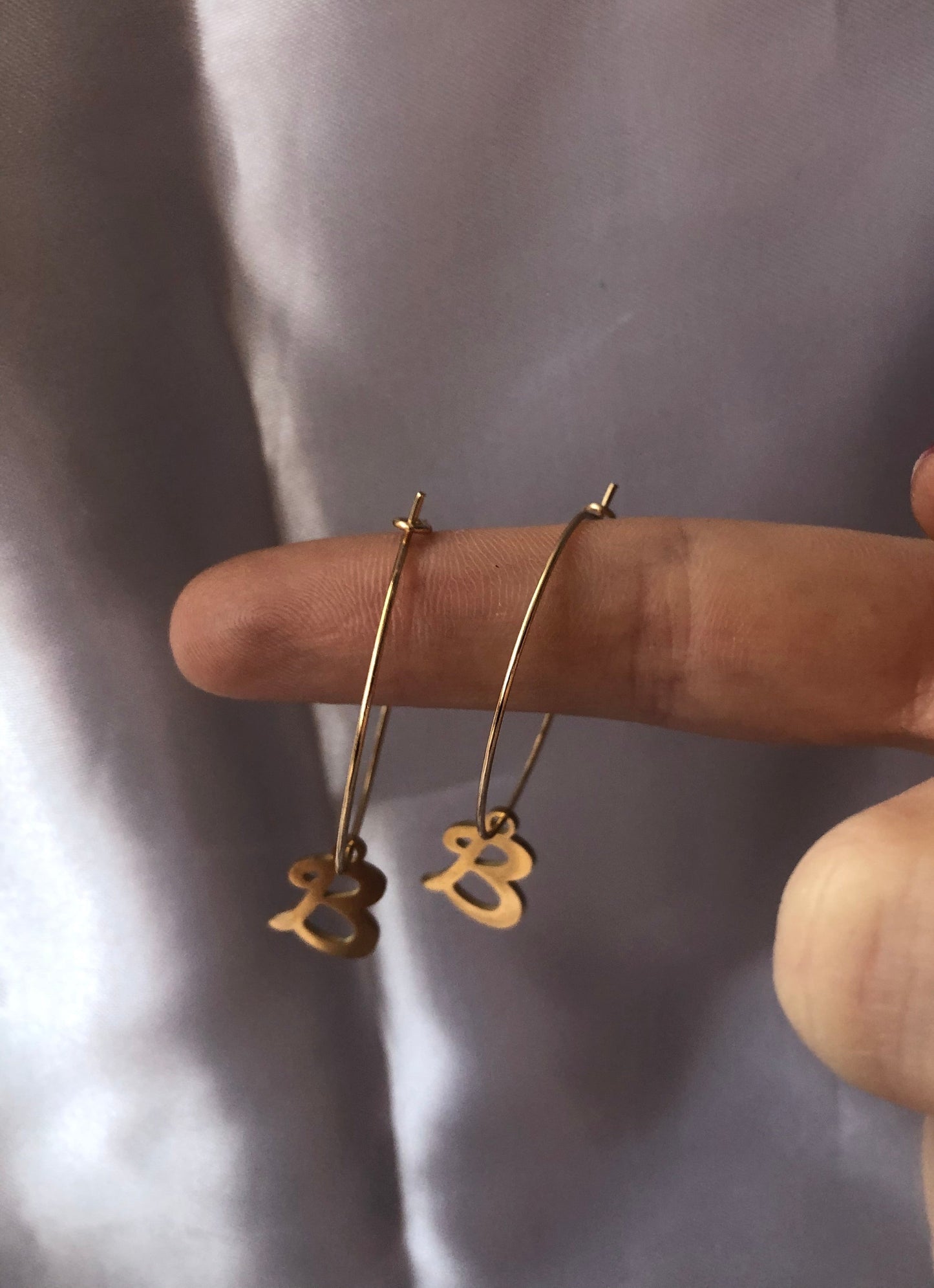Charm letter hoops