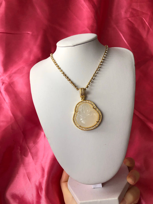 Rhinestone Buddha necklace