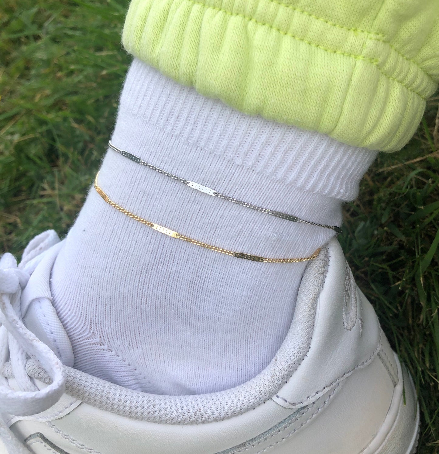 Pressed chain anklet