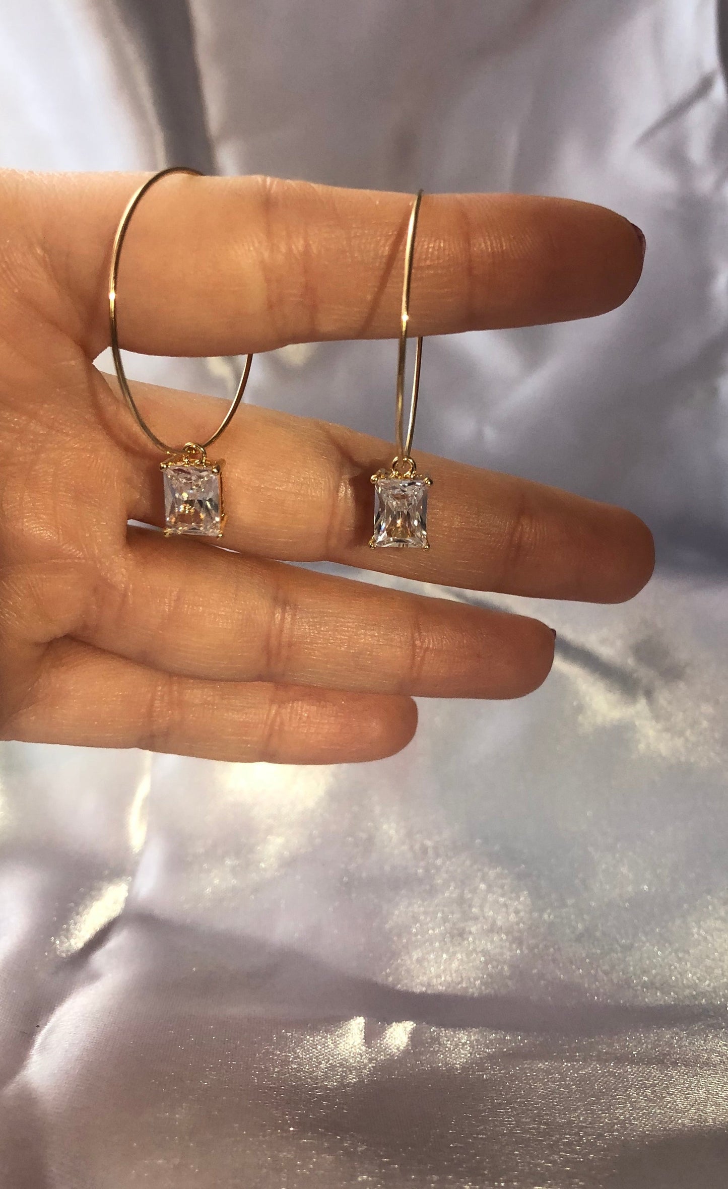 Cz pendant hoops
