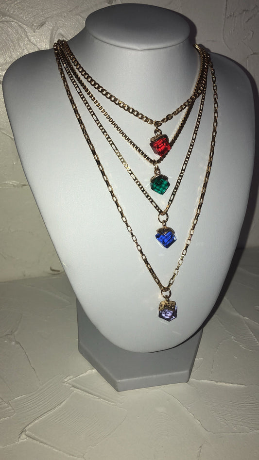 Crystal cube pendant necklace - Icegoldbyvee