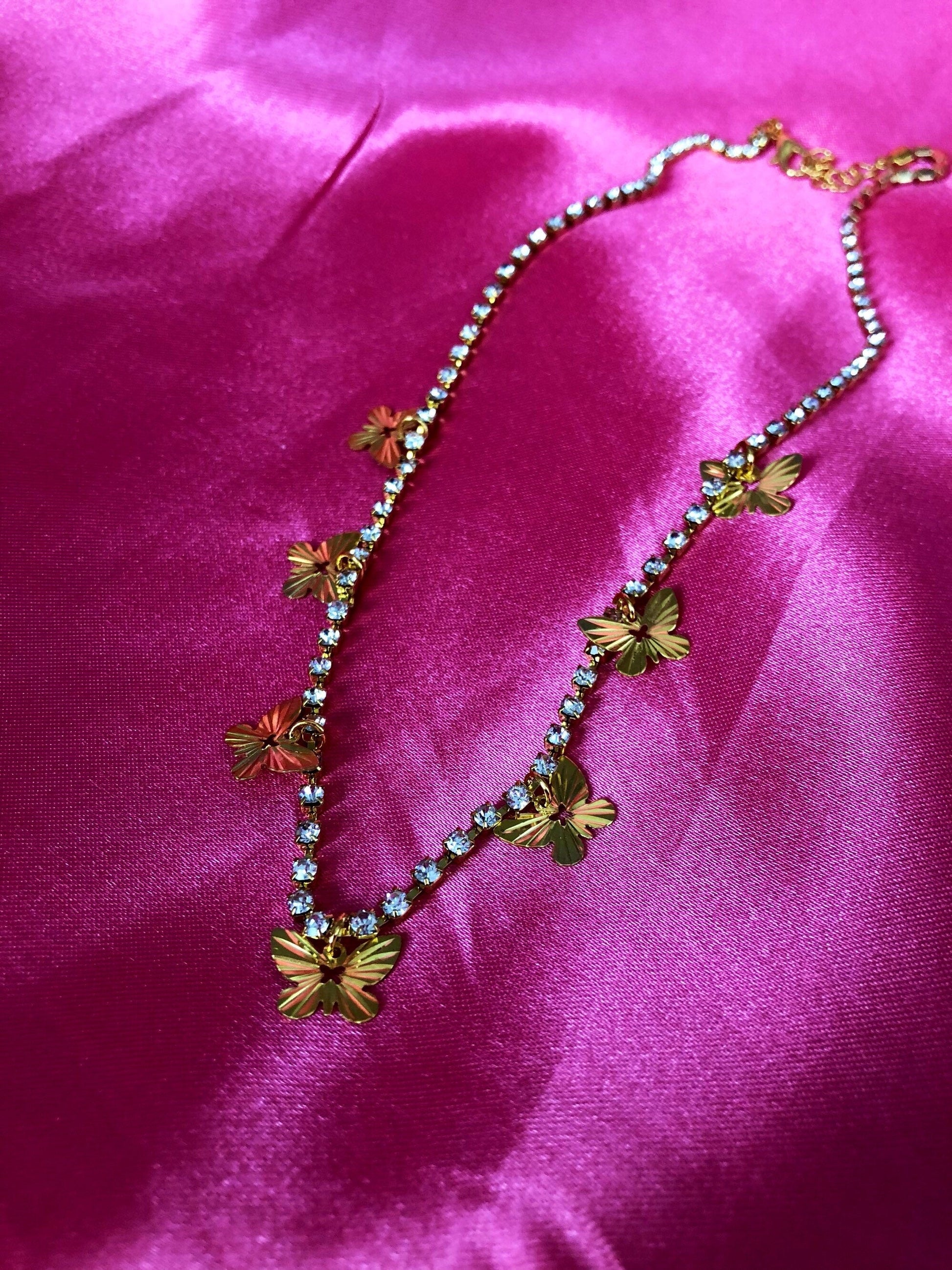 Golden butterflies necklace - Icegoldbyvee