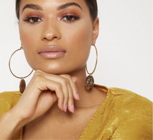 Coin hoop earrings