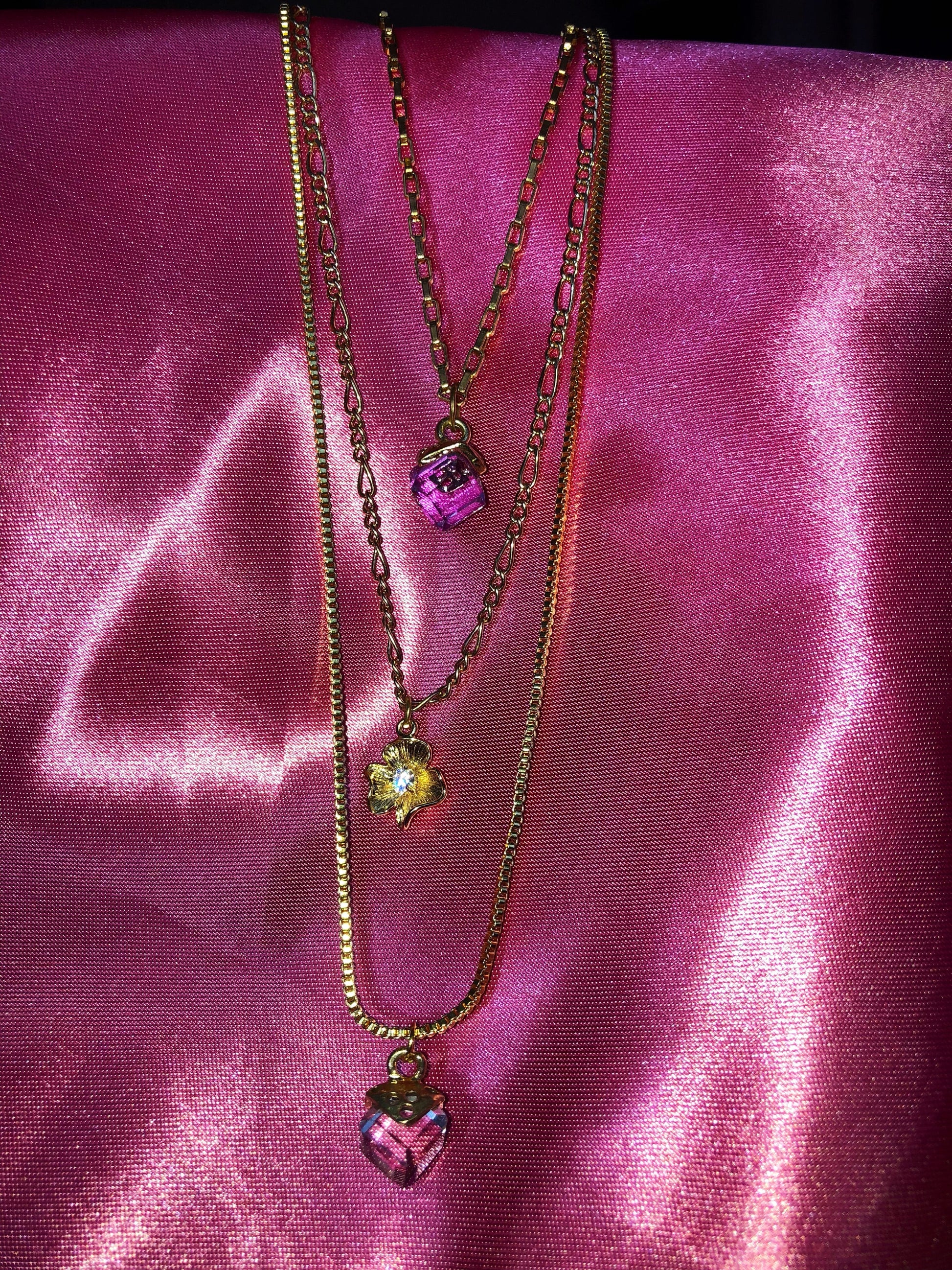 Crystal cube pendant necklace - Icegoldbyvee