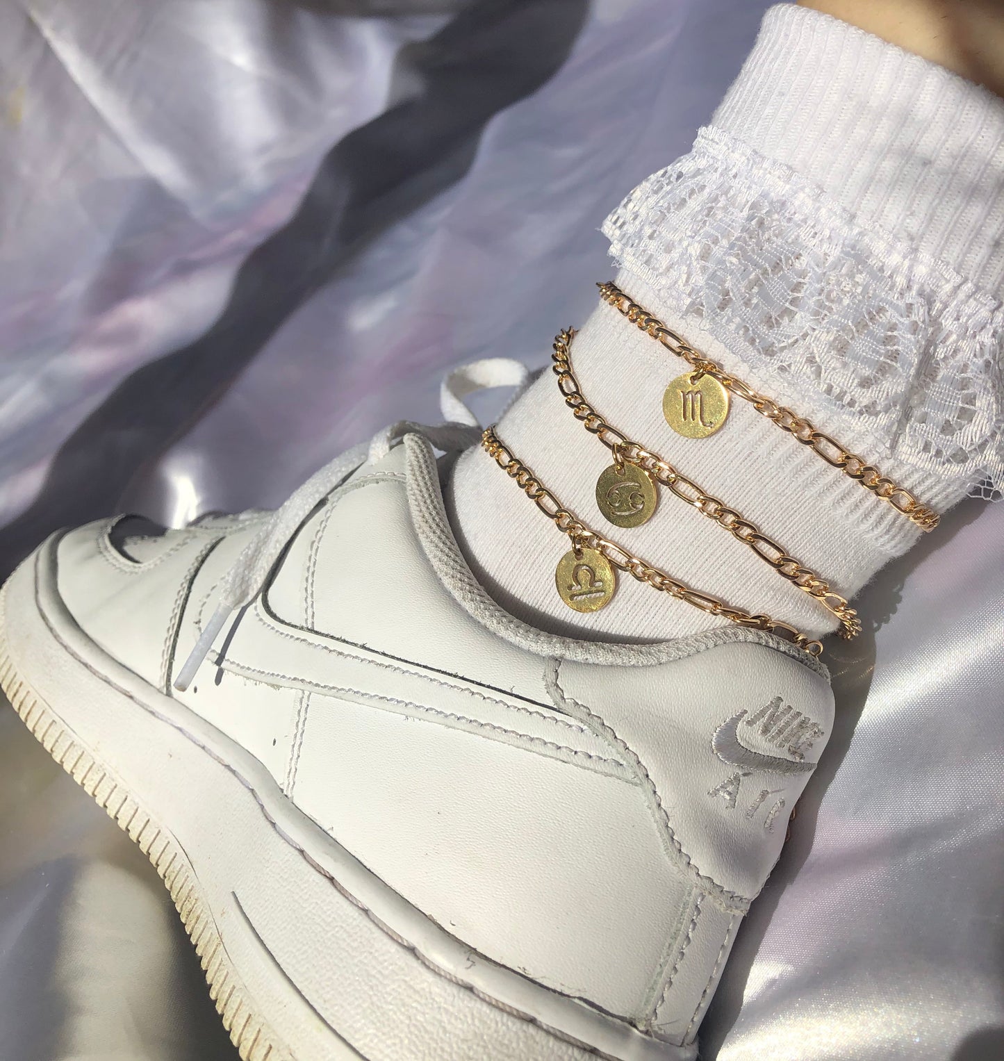 Circle zodiac anklet