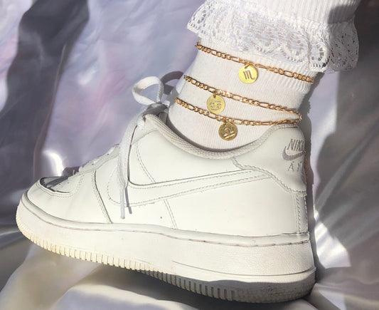 Circle zodiac anklet