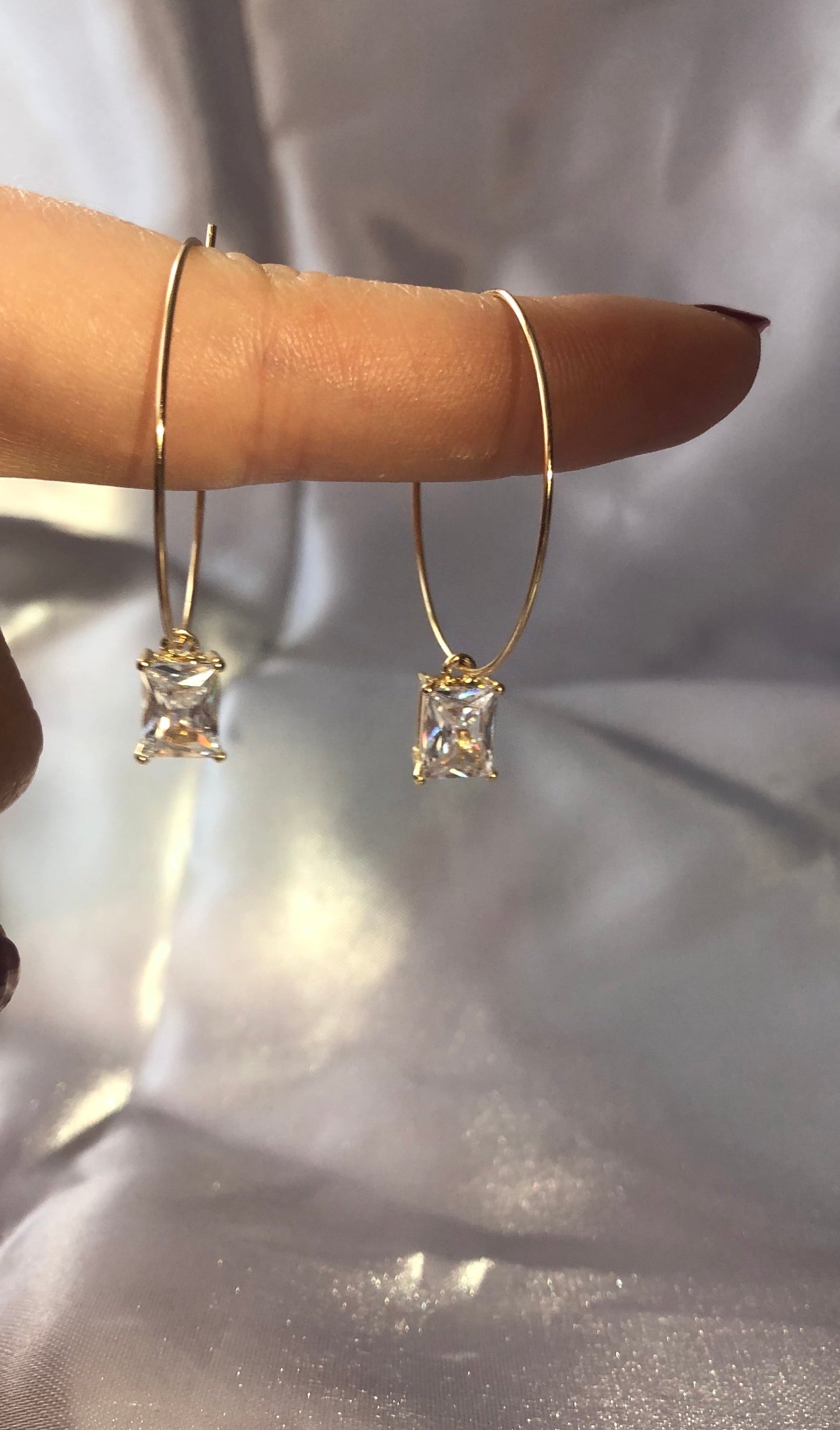 Cz pendant hoops