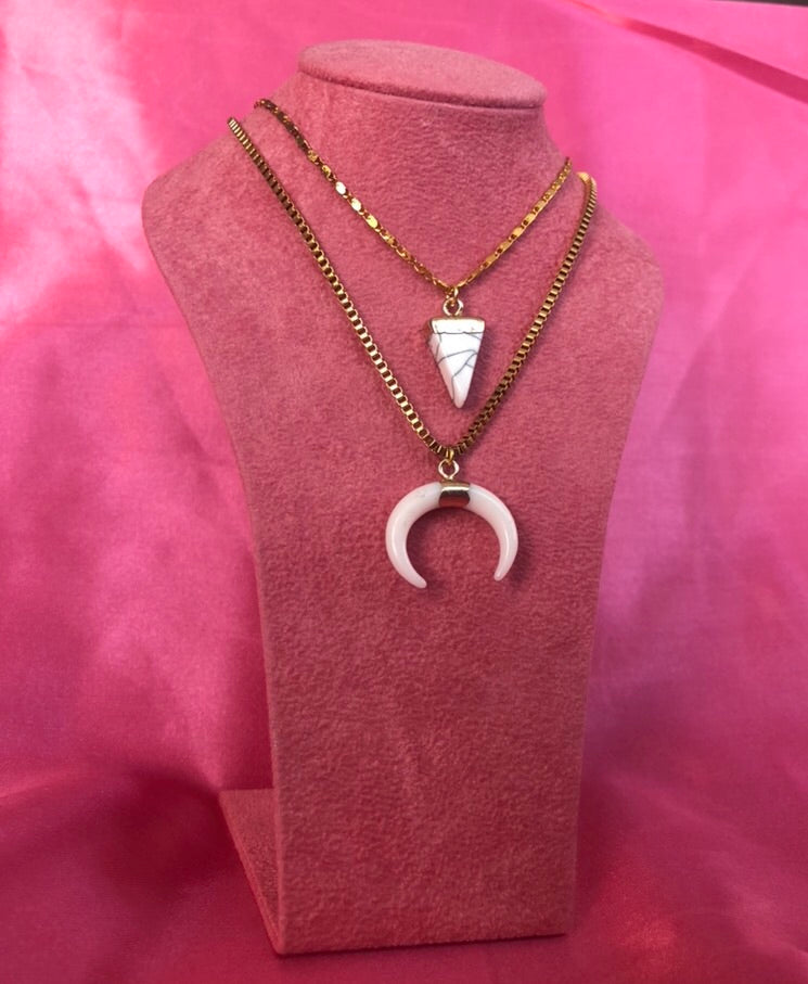 White horn pendant necklace