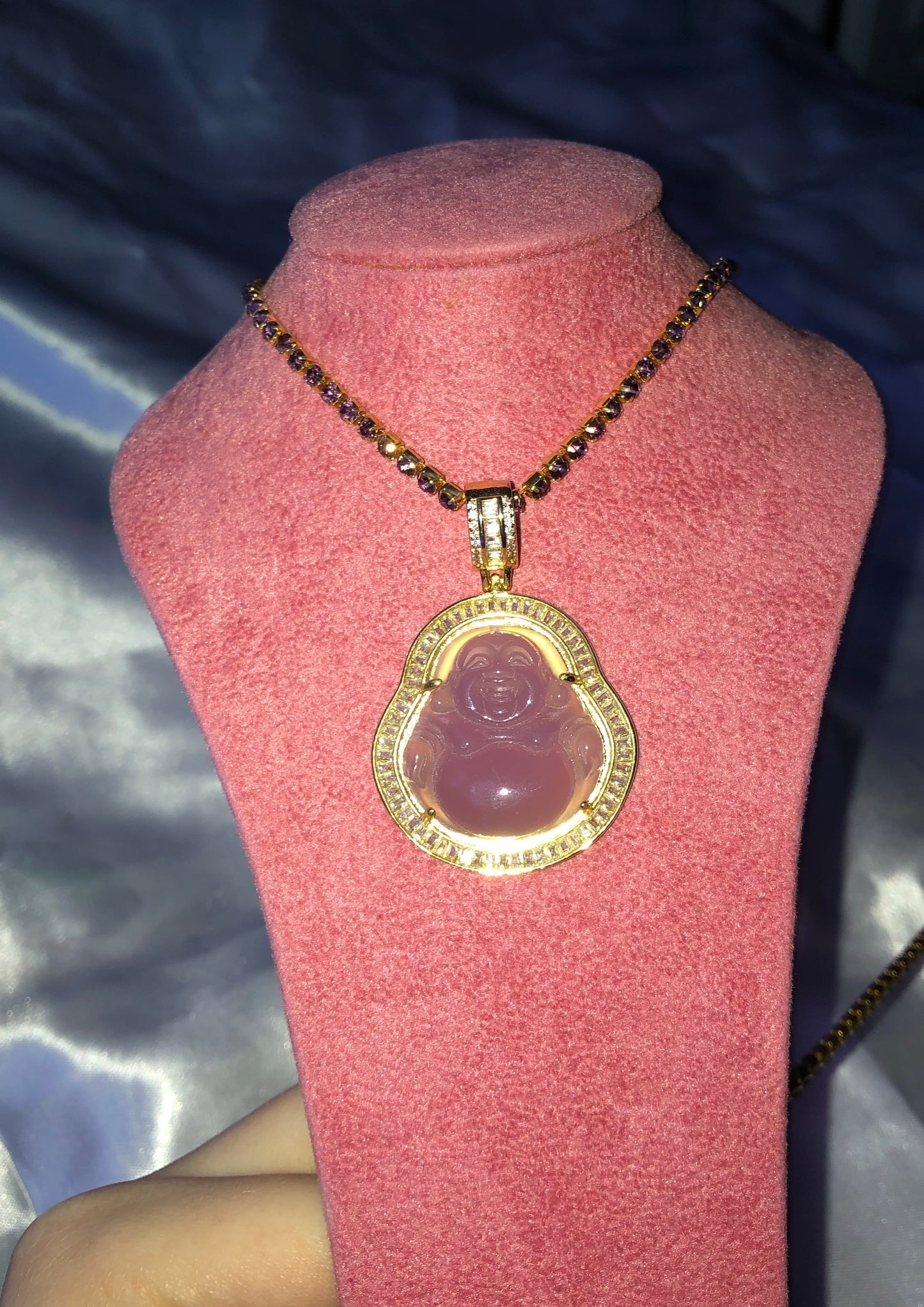 Rhinestone Buddha necklace