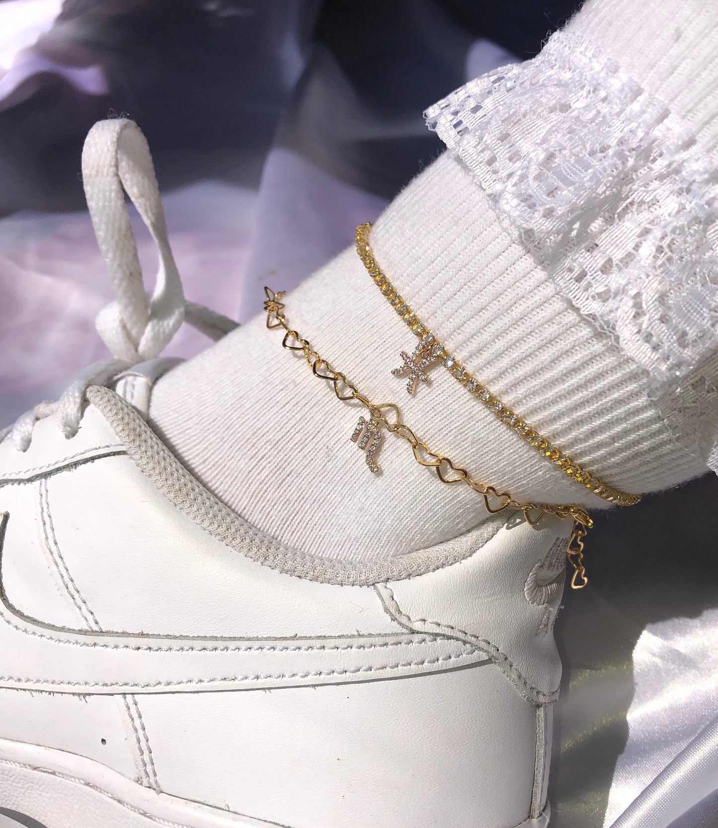 Cz zodiac anklet