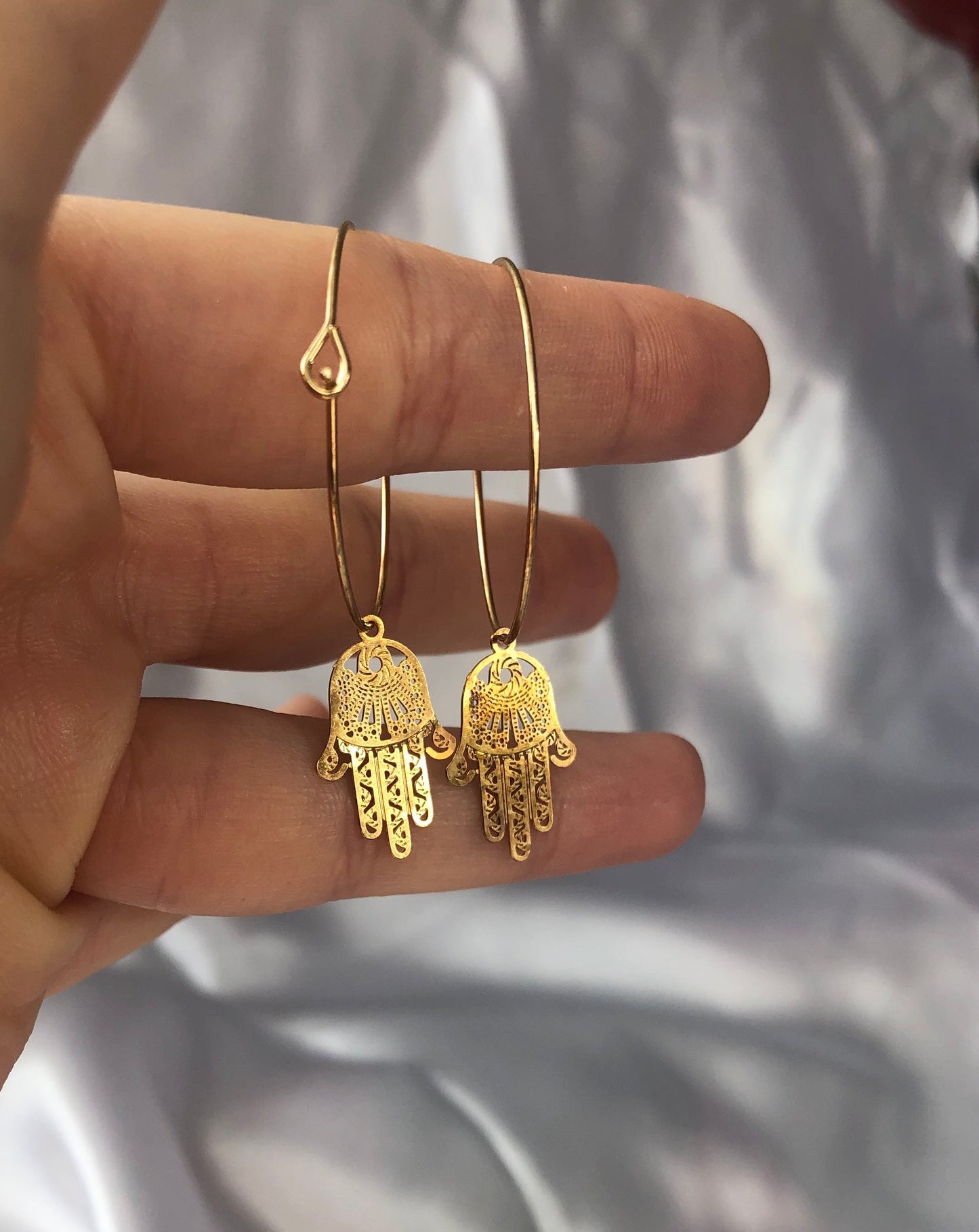Hamsa hand hoops