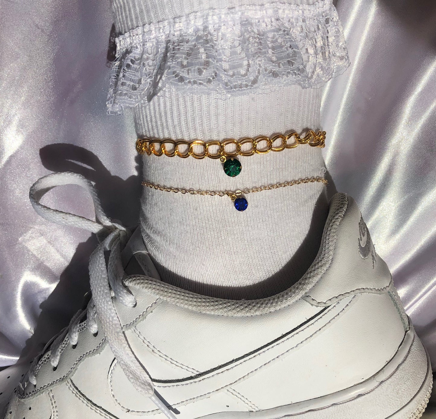 Icy drop anklet