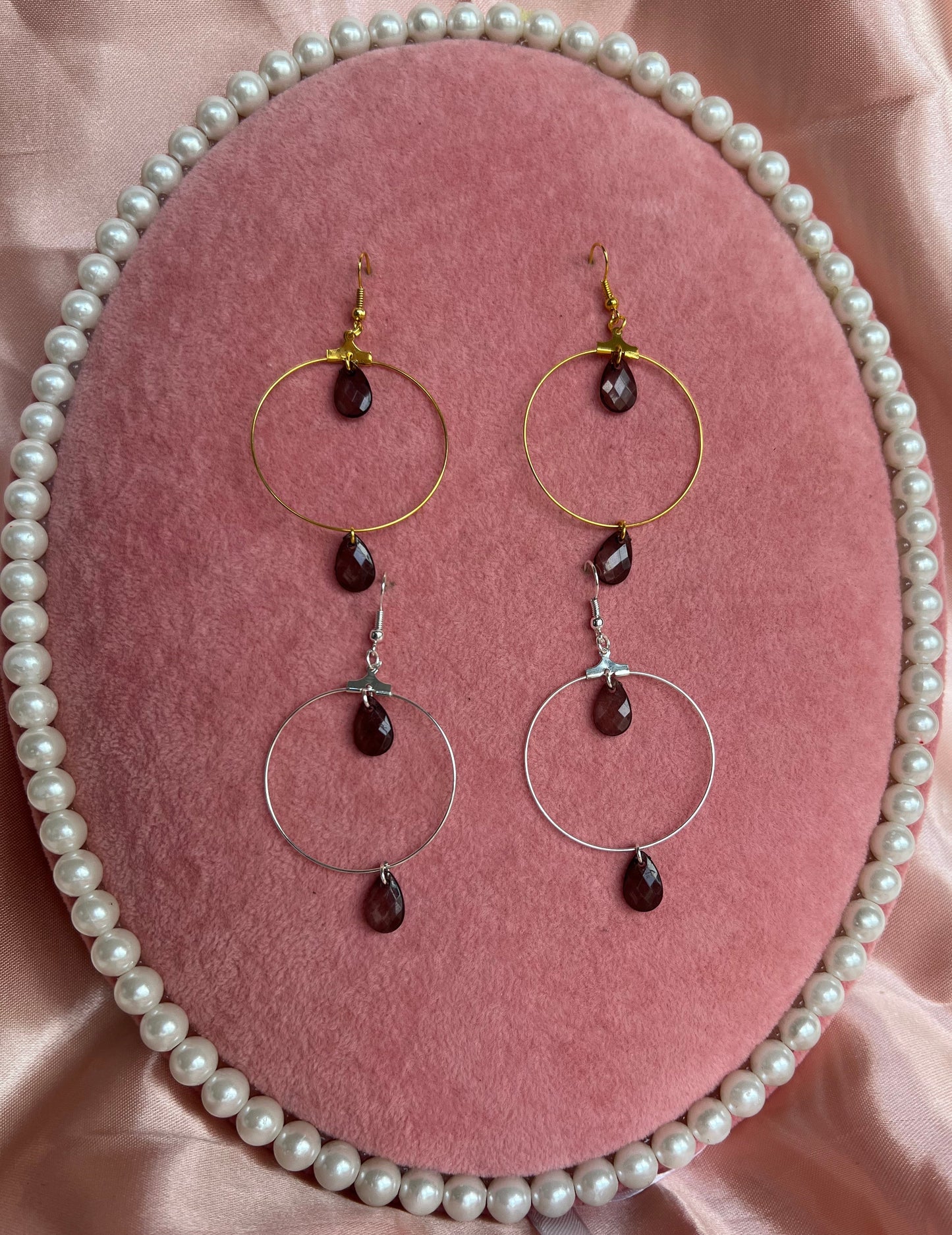 Black pendant hoops