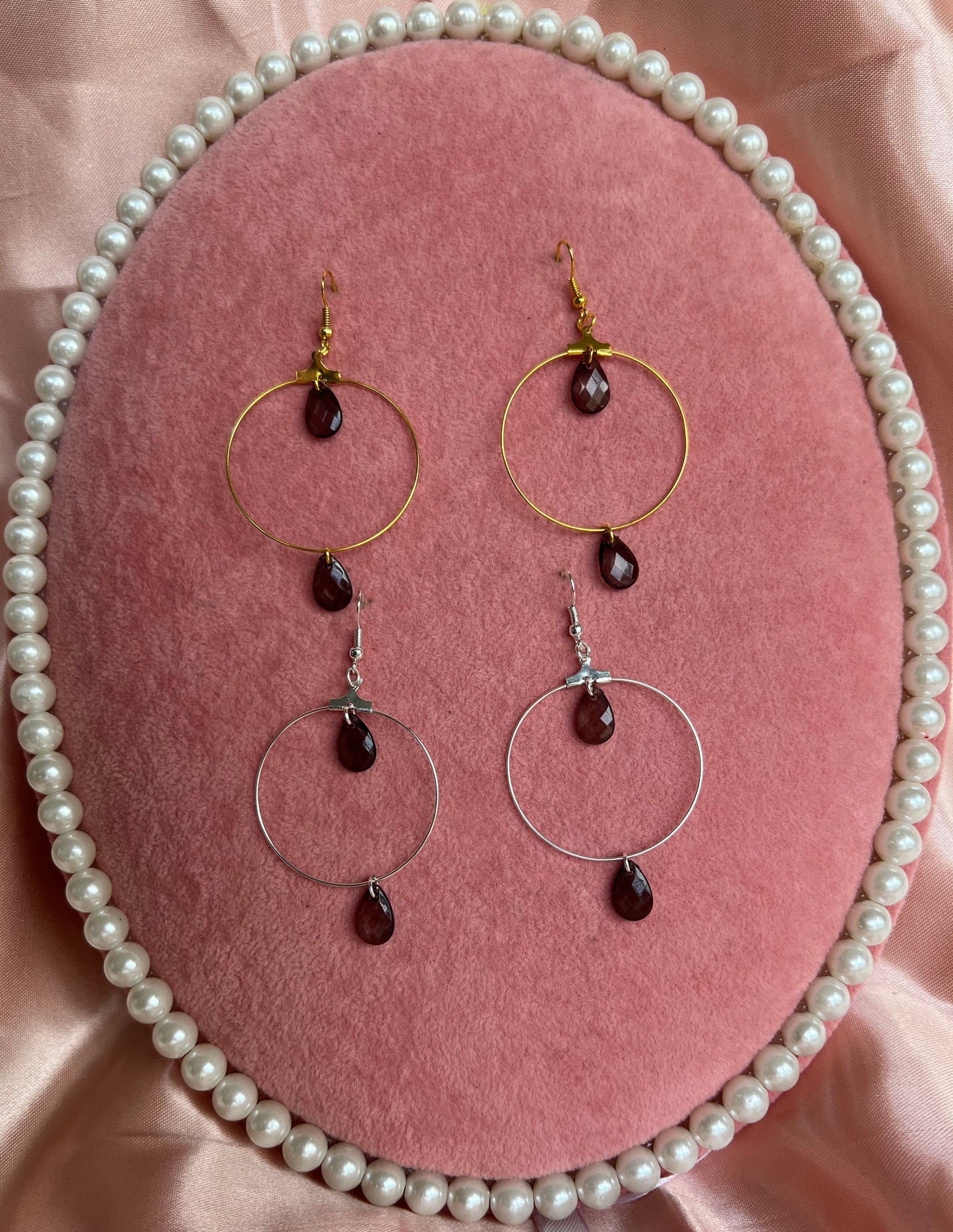 Black pendant hoops