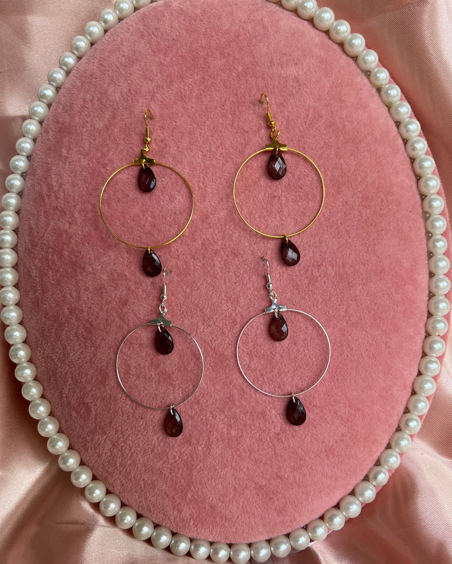 Black pendant hoops