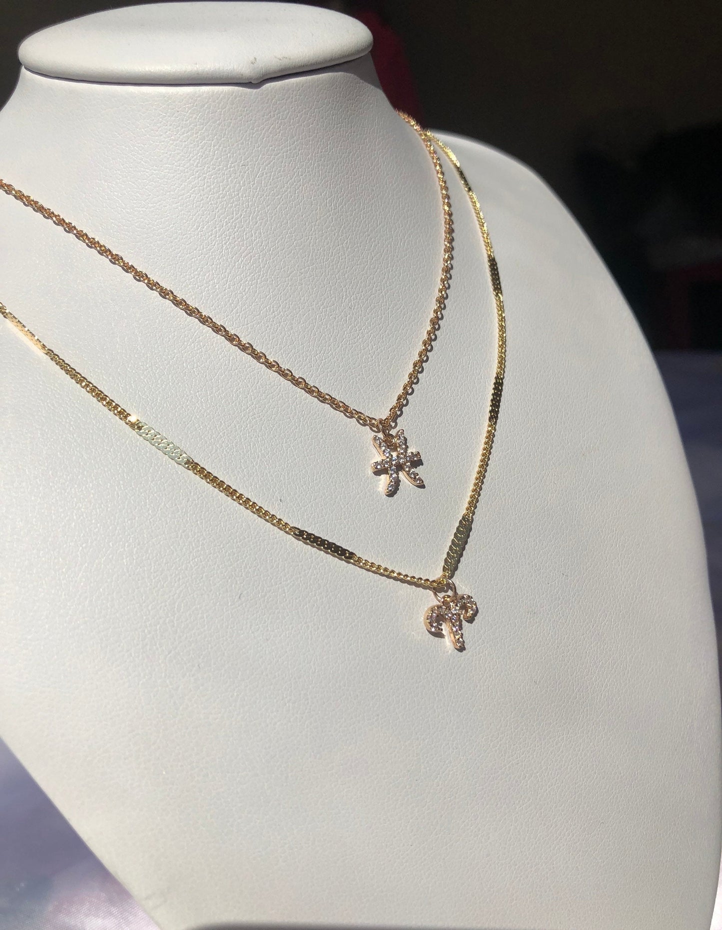Cz zodiac necklace