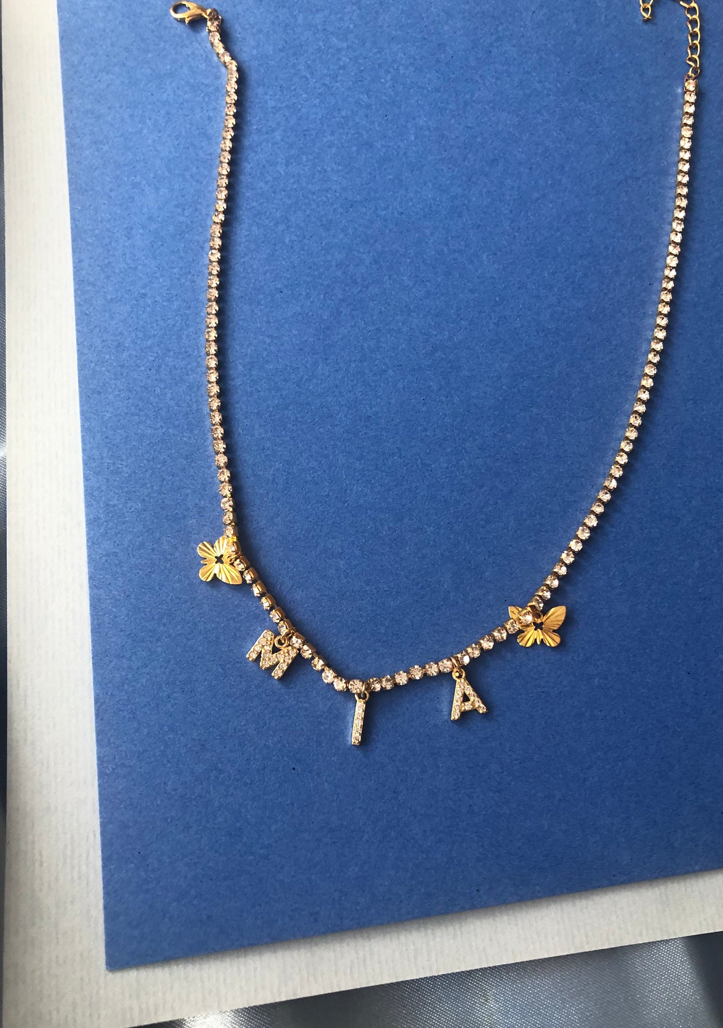 Butterfly name necklace