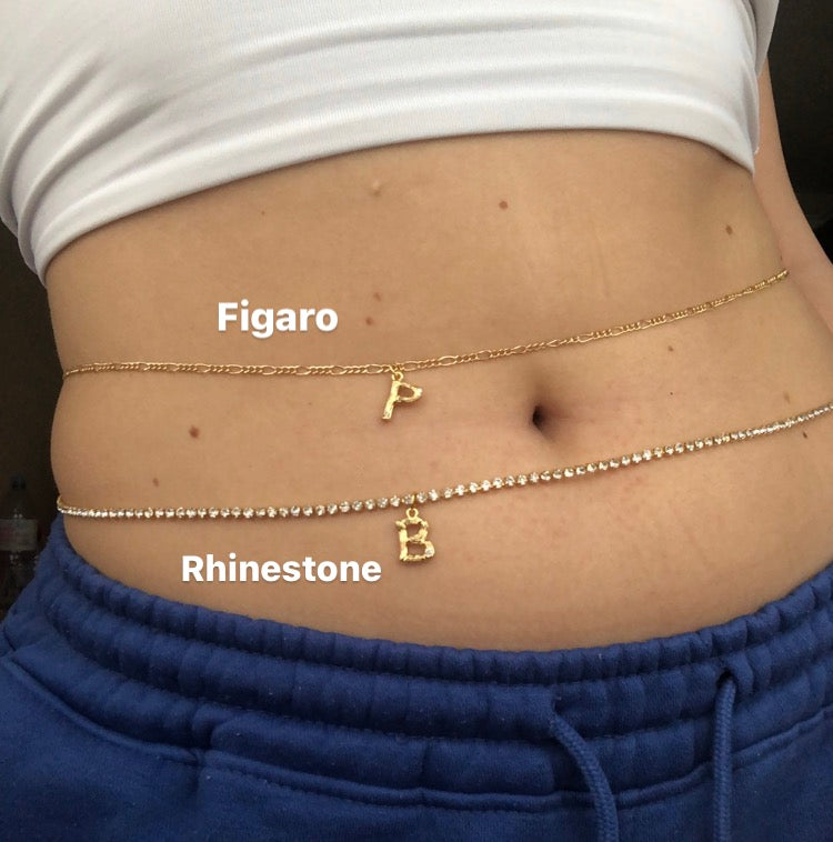 Bamboo letter pendant belly chain