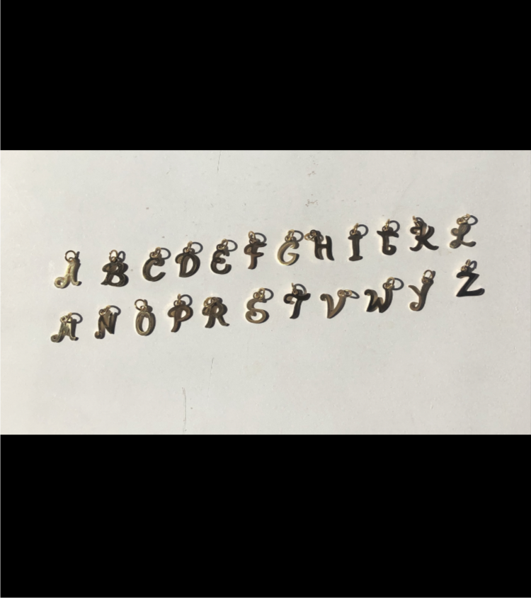 Charm letter hoops