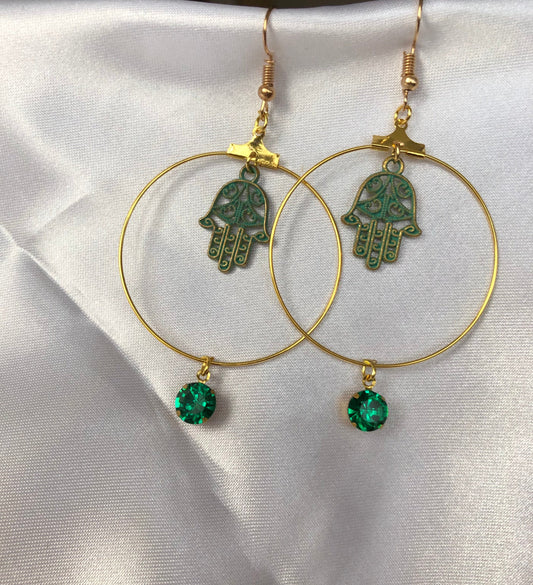 Crystal textured pendant earrings