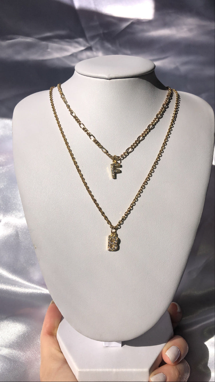 CZ letter necklace