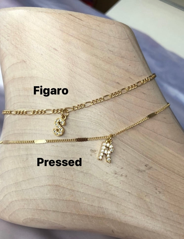 CZ letter anklet