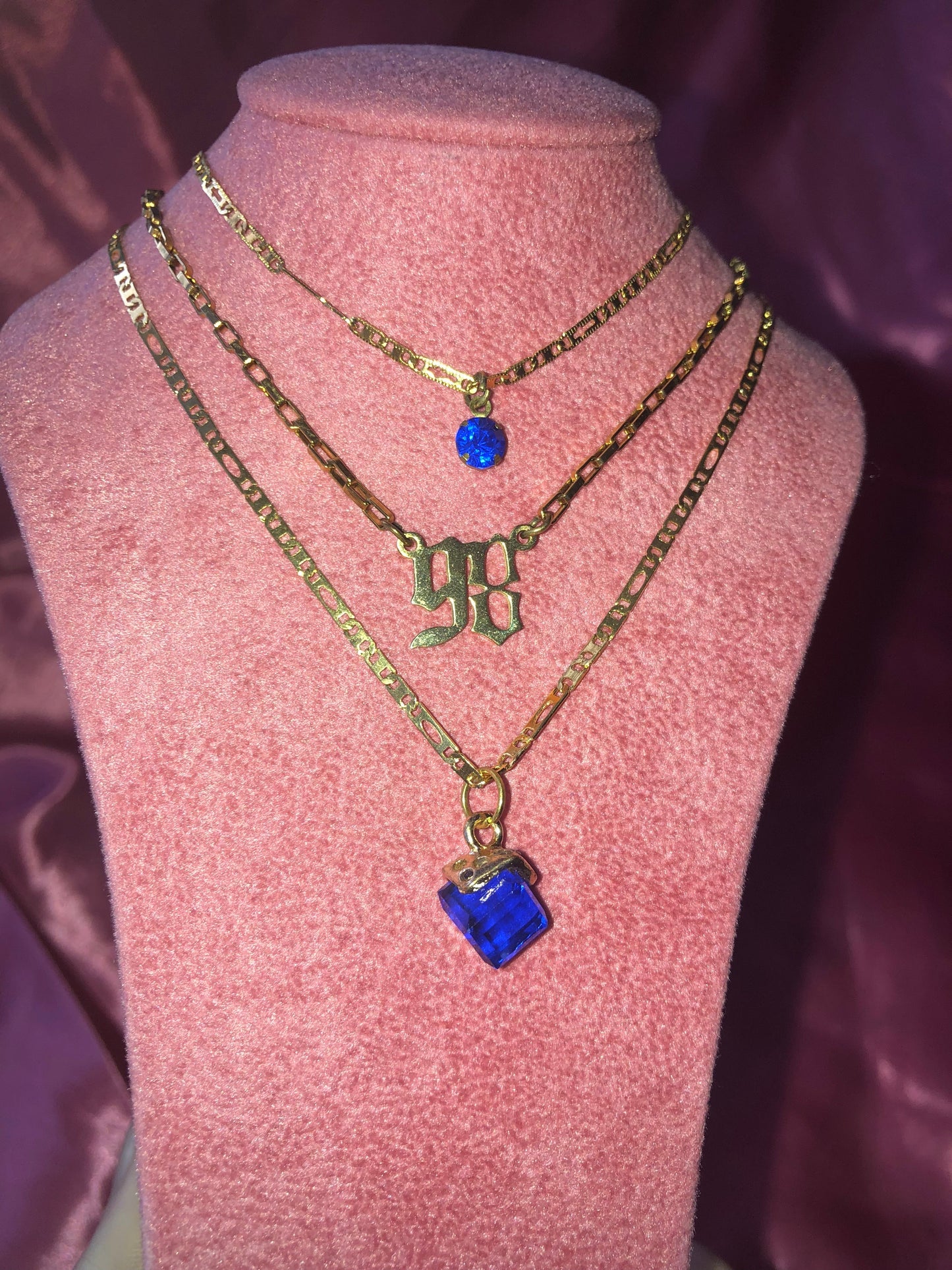 Crystal cube pendant necklace