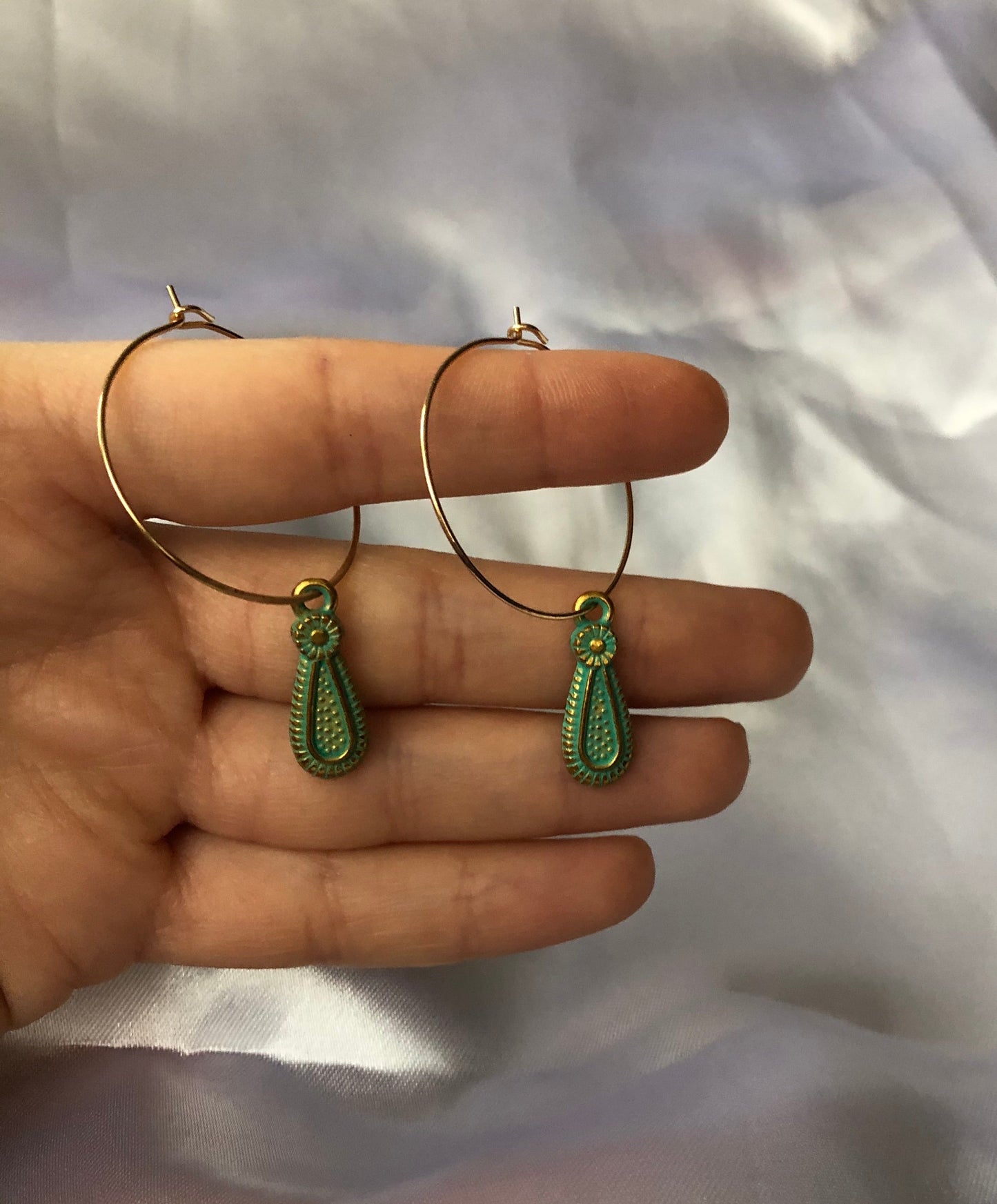 Turquoise element hoops