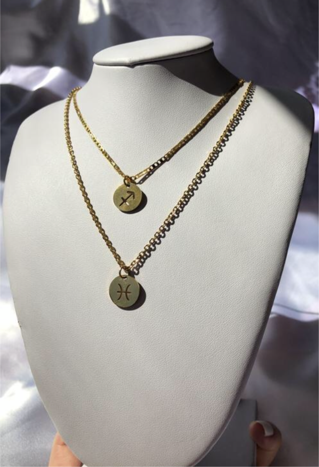 Circle zodiac sign necklace
