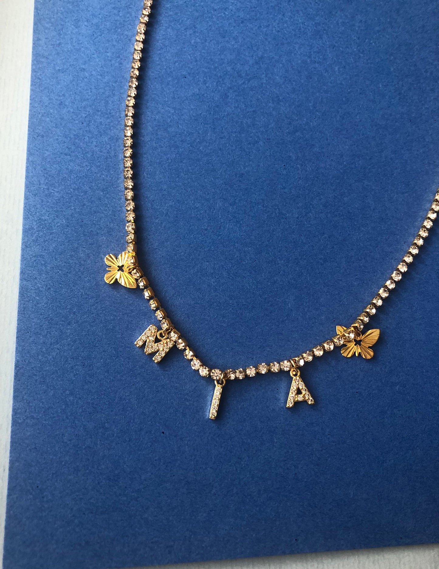 Butterfly name necklace